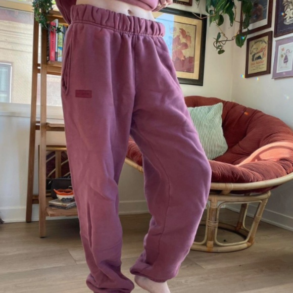 SET Active Pants - SET ACTIVE WOMENS MAROON SWEATPANTS JOGGERS SIZE MEDIUM 100% COTTON LOUNGE COZY